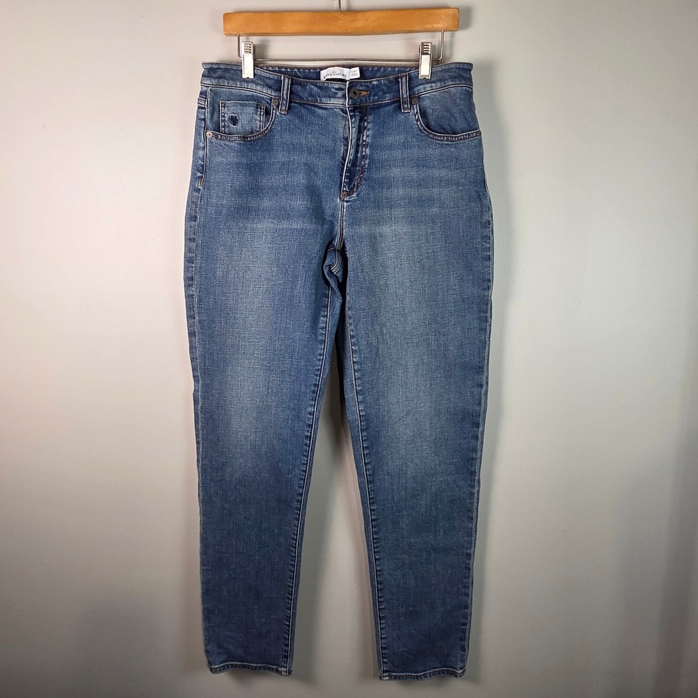 L.L. Bean Signature Slim Jeans Womens 10 M Blue Stretch Denim 503753